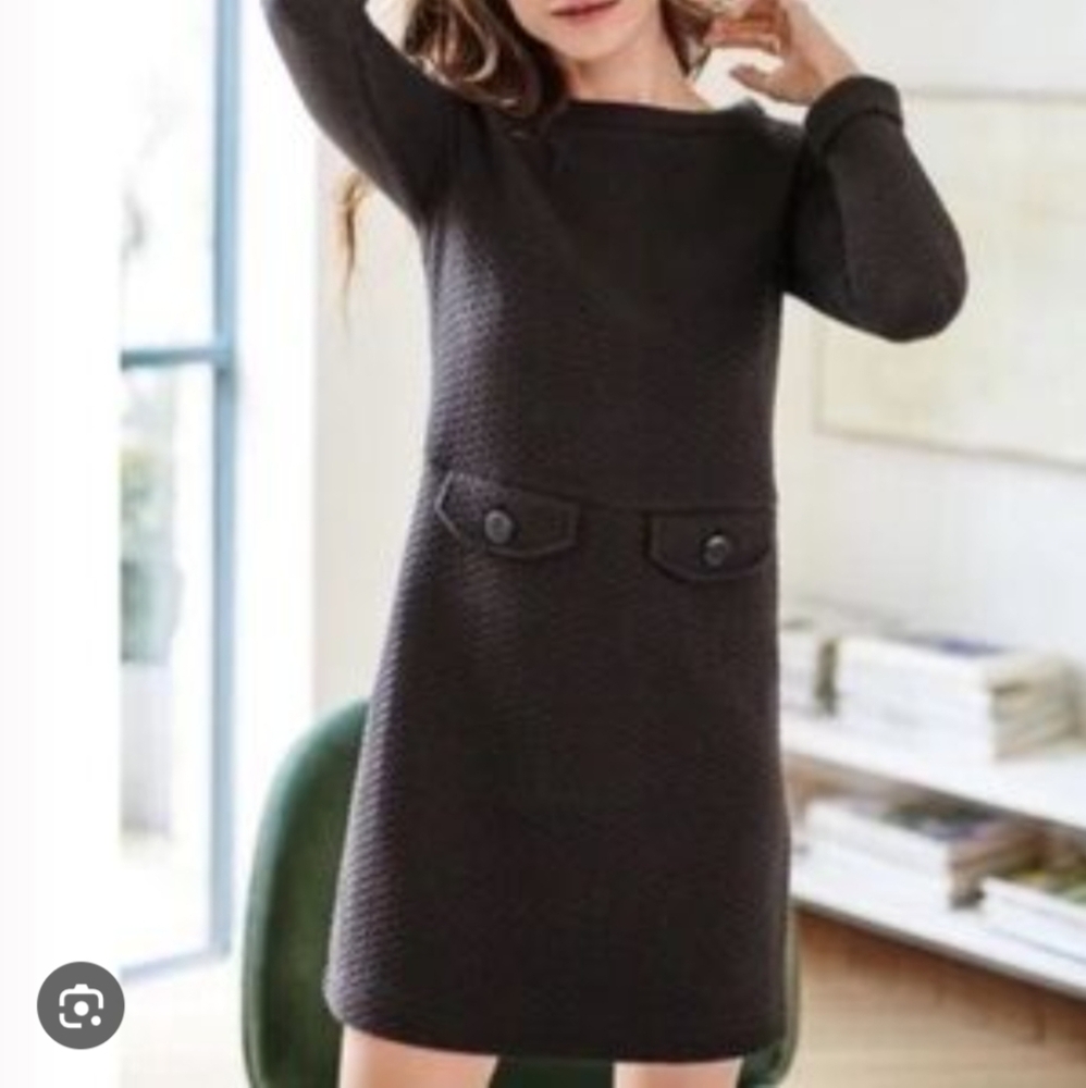 Boden Nellie Long Sleeved Jersey Dress, Mod Style, 12R
